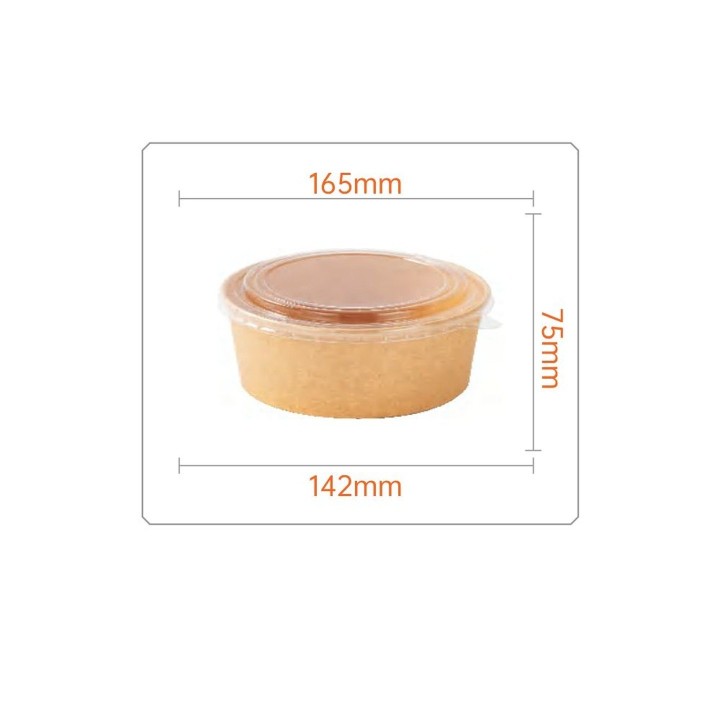 Dimensions du bol kraft 1100 ml avec son couvercle