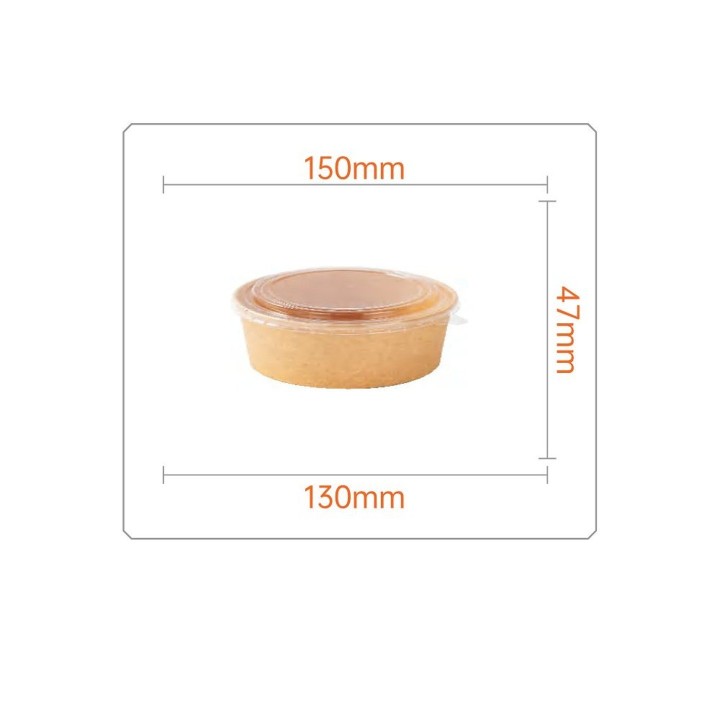 Dimensions du bol kraft 500 ml avec son couvercle