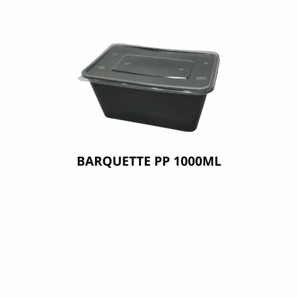 Barquette Rectangulaire PP Noir 1000ml 