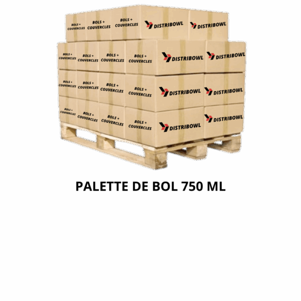 Palette 4800 bols + couvercles 750ml