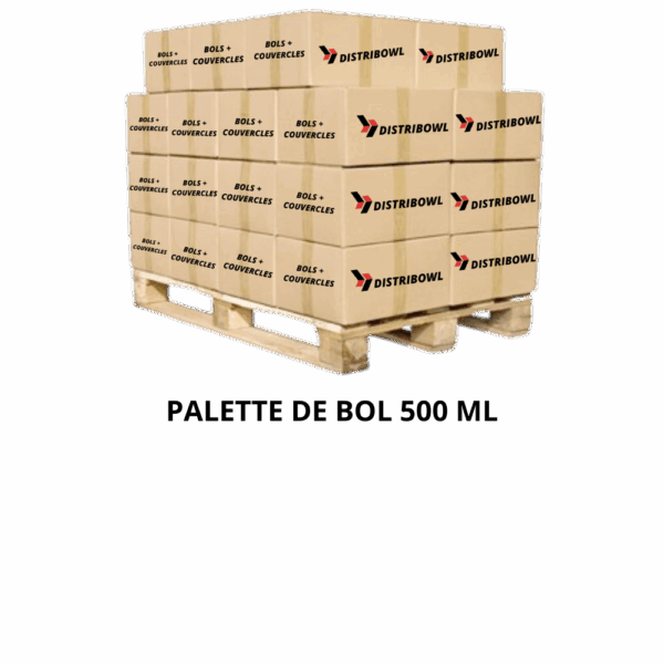 Palette 4800 bols + couvercles 500ml